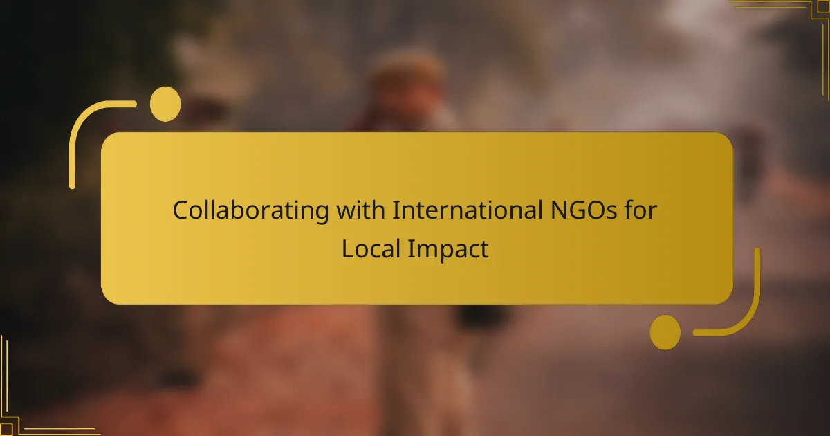Collaborating with International NGOs for Local Impact