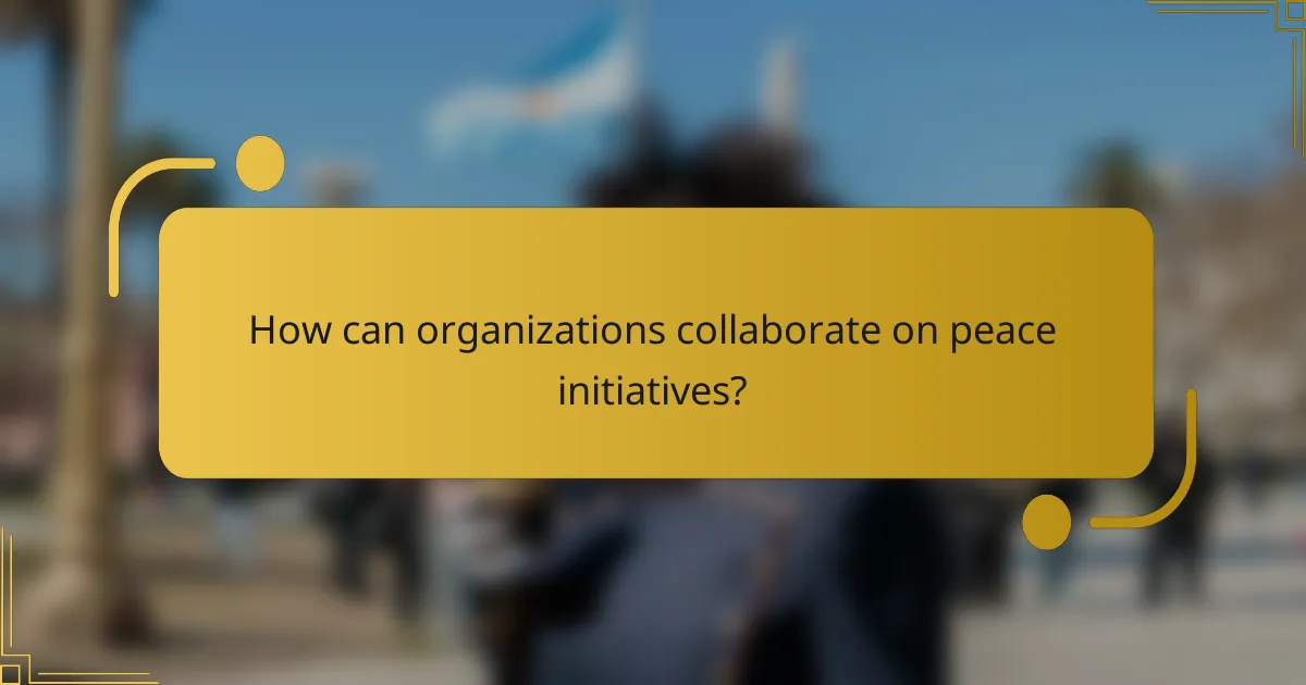 How can organizations collaborate on peace initiatives?