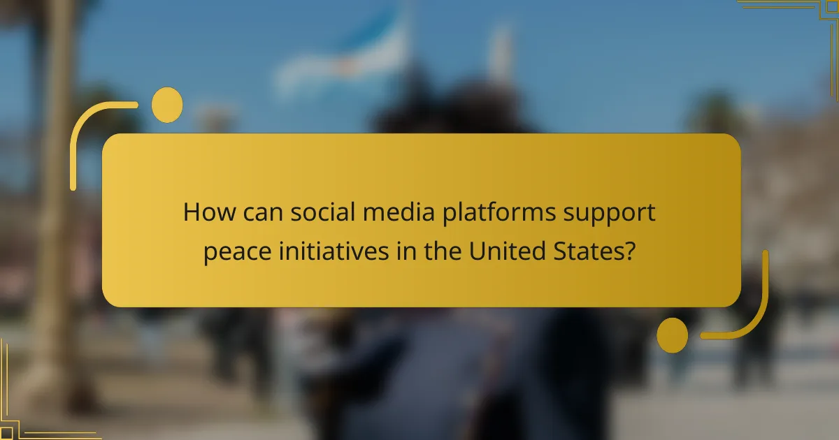 How can social media platforms support peace initiatives in the United States?