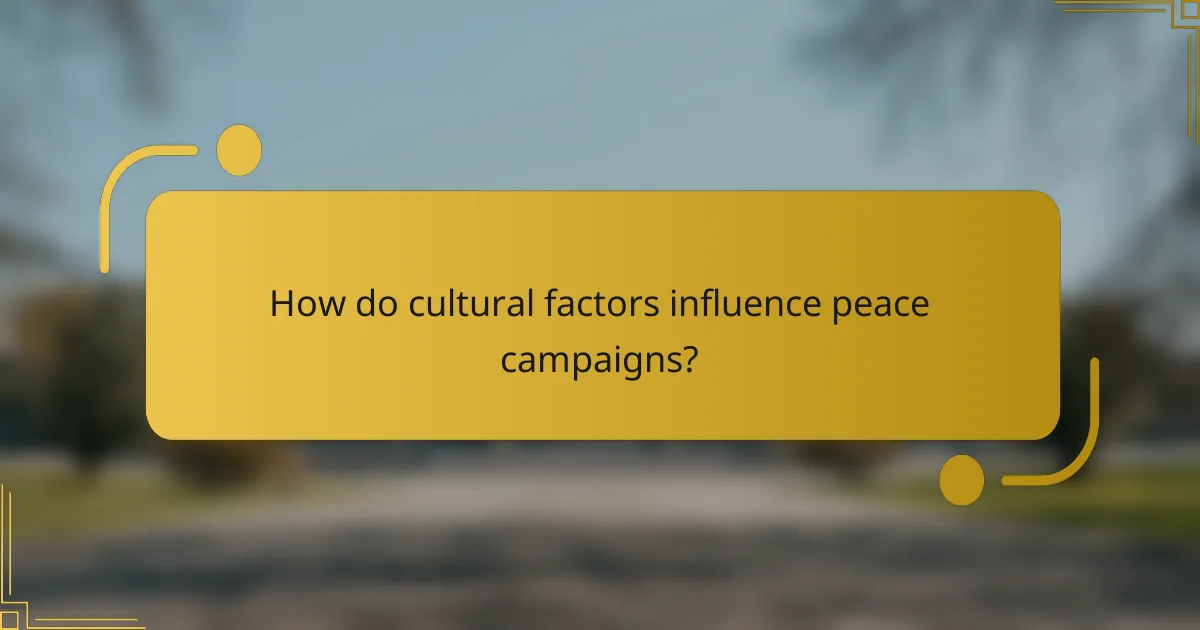 How do cultural factors influence peace campaigns?