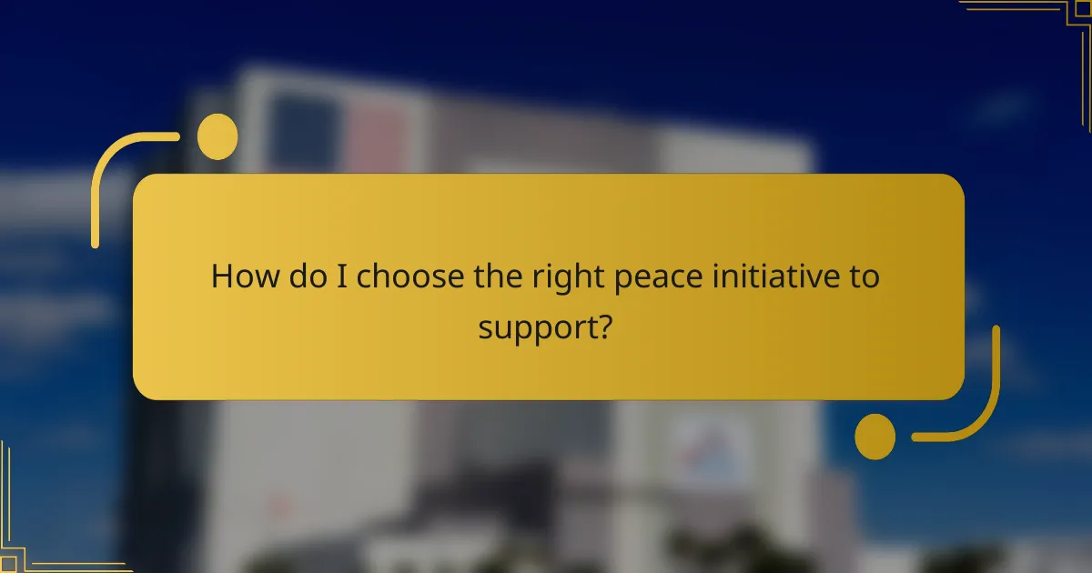 How do I choose the right peace initiative to support?