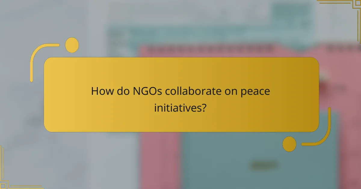 How do NGOs collaborate on peace initiatives?