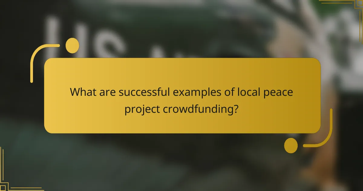 What are successful examples of local peace project crowdfunding?