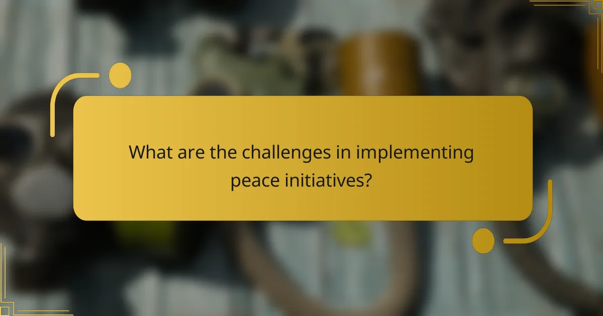 What are the challenges in implementing peace initiatives?