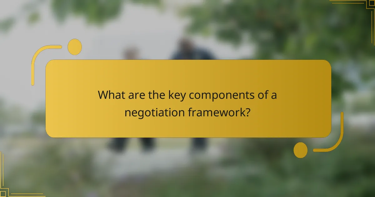 What are the key components of a negotiation framework?