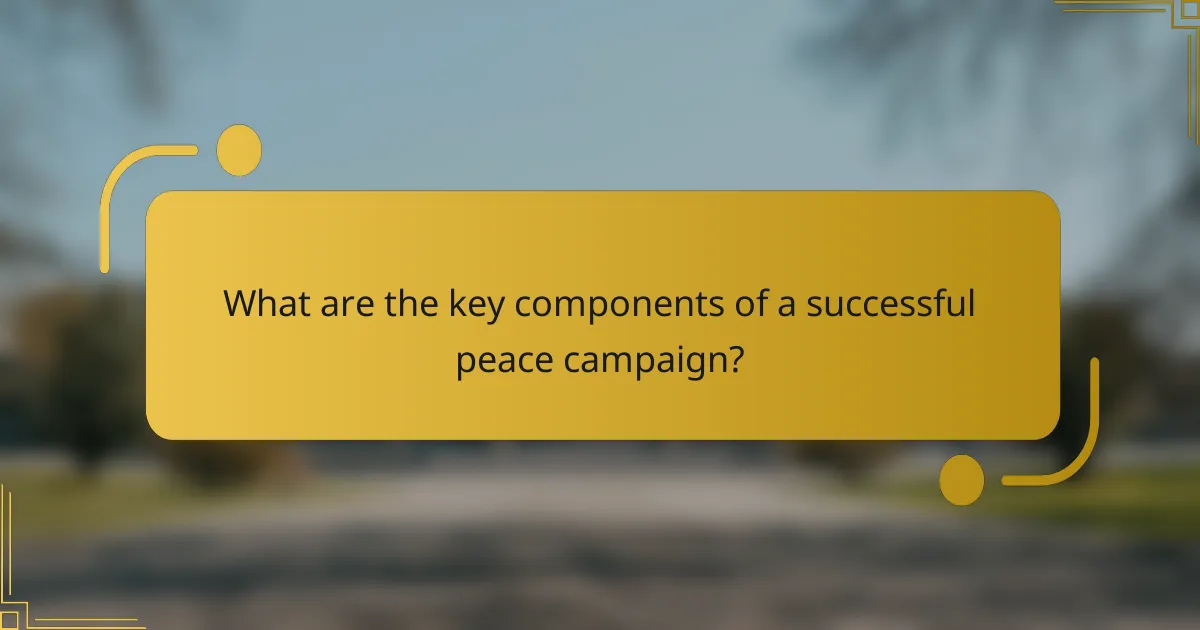 What are the key components of a successful peace campaign?