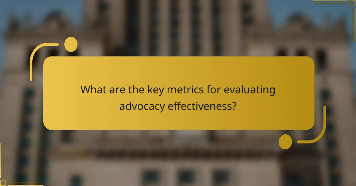 What are the key metrics for evaluating advocacy effectiveness?