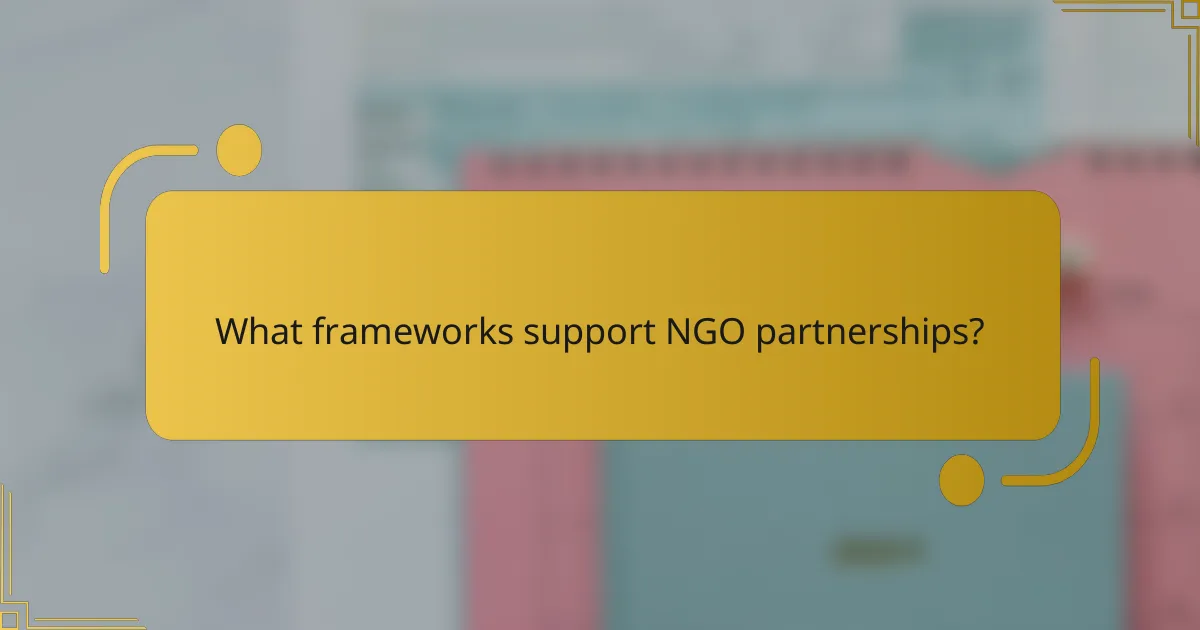 What frameworks support NGO partnerships?