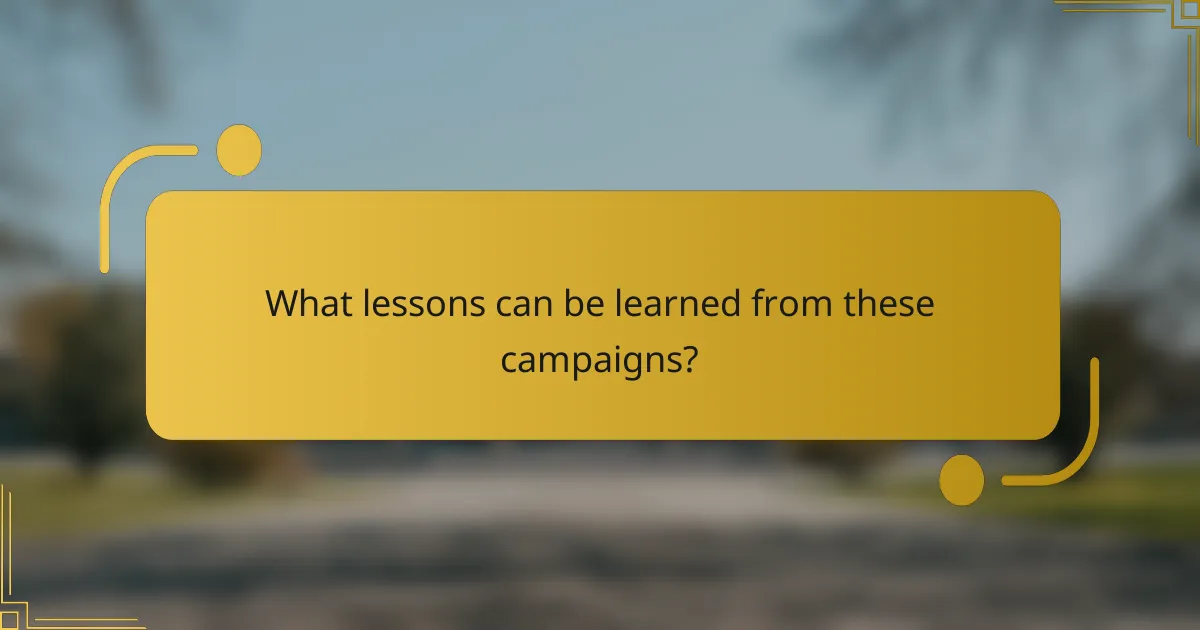 What lessons can be learned from these campaigns?