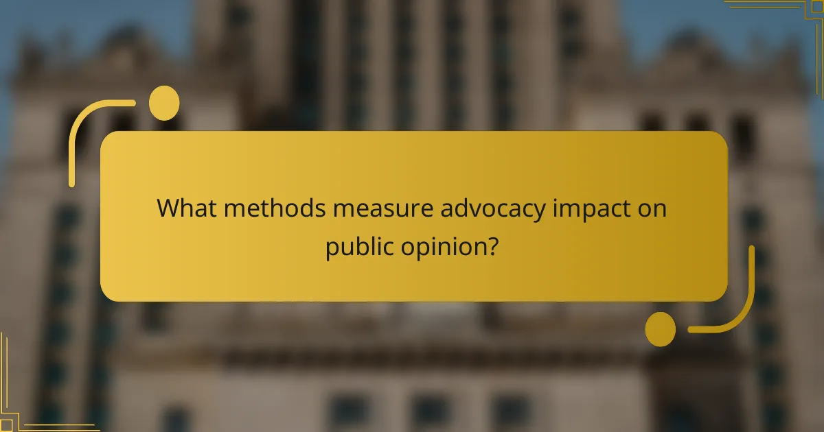What methods measure advocacy impact on public opinion?