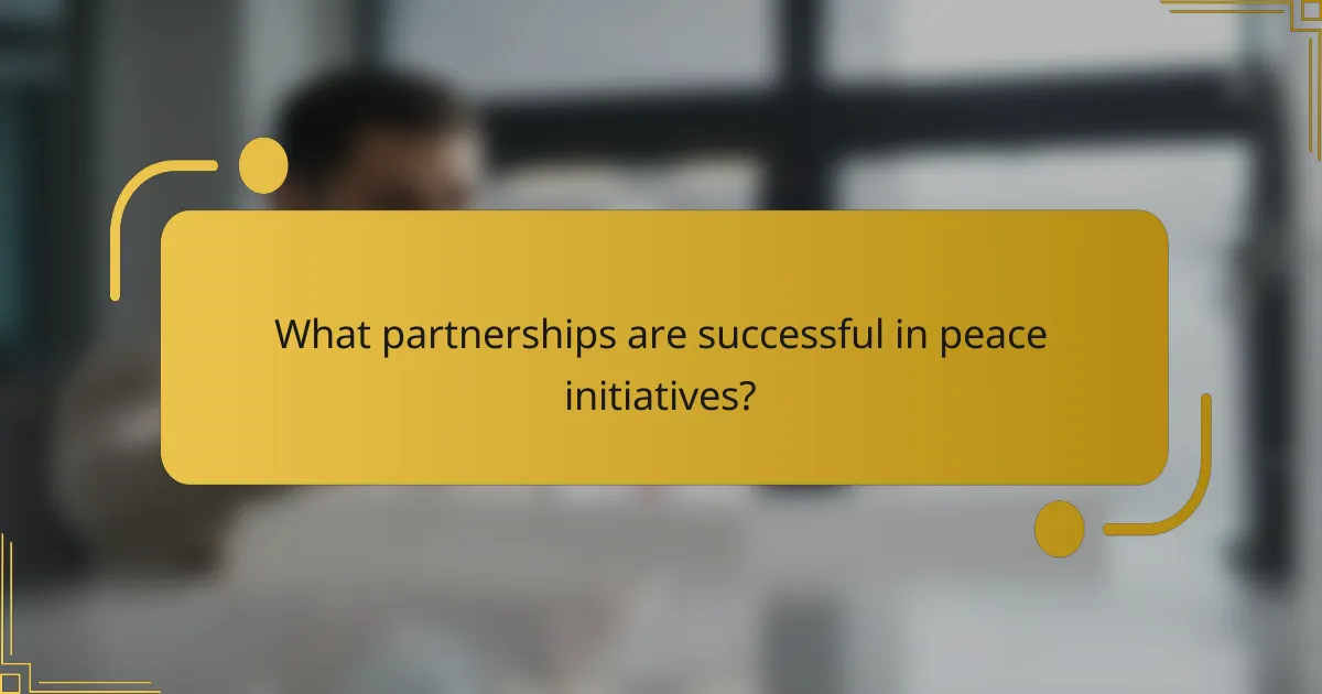 What partnerships are successful in peace initiatives?