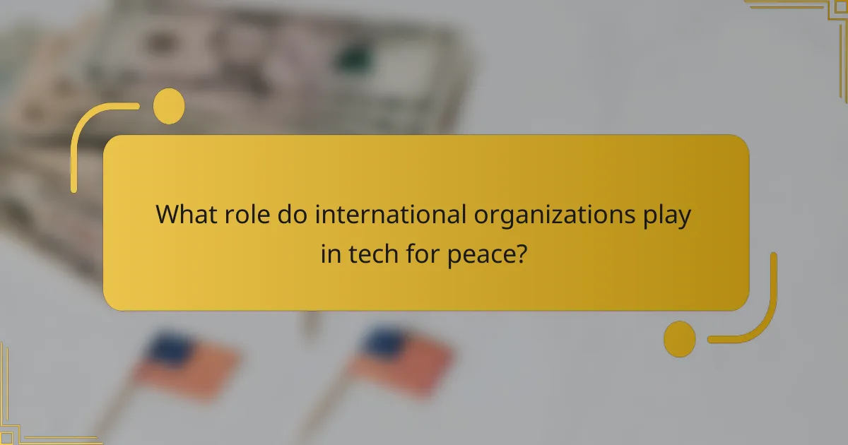 What role do international organizations play in tech for peace?