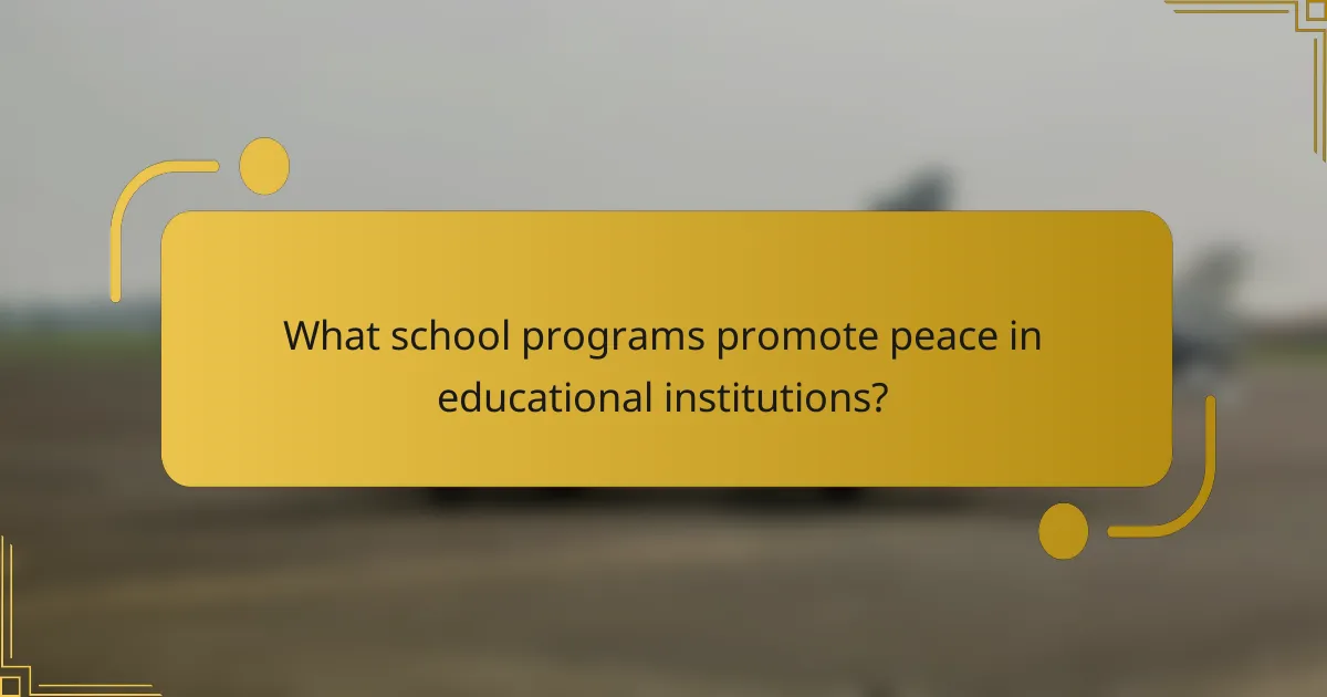 What school programs promote peace in educational institutions?